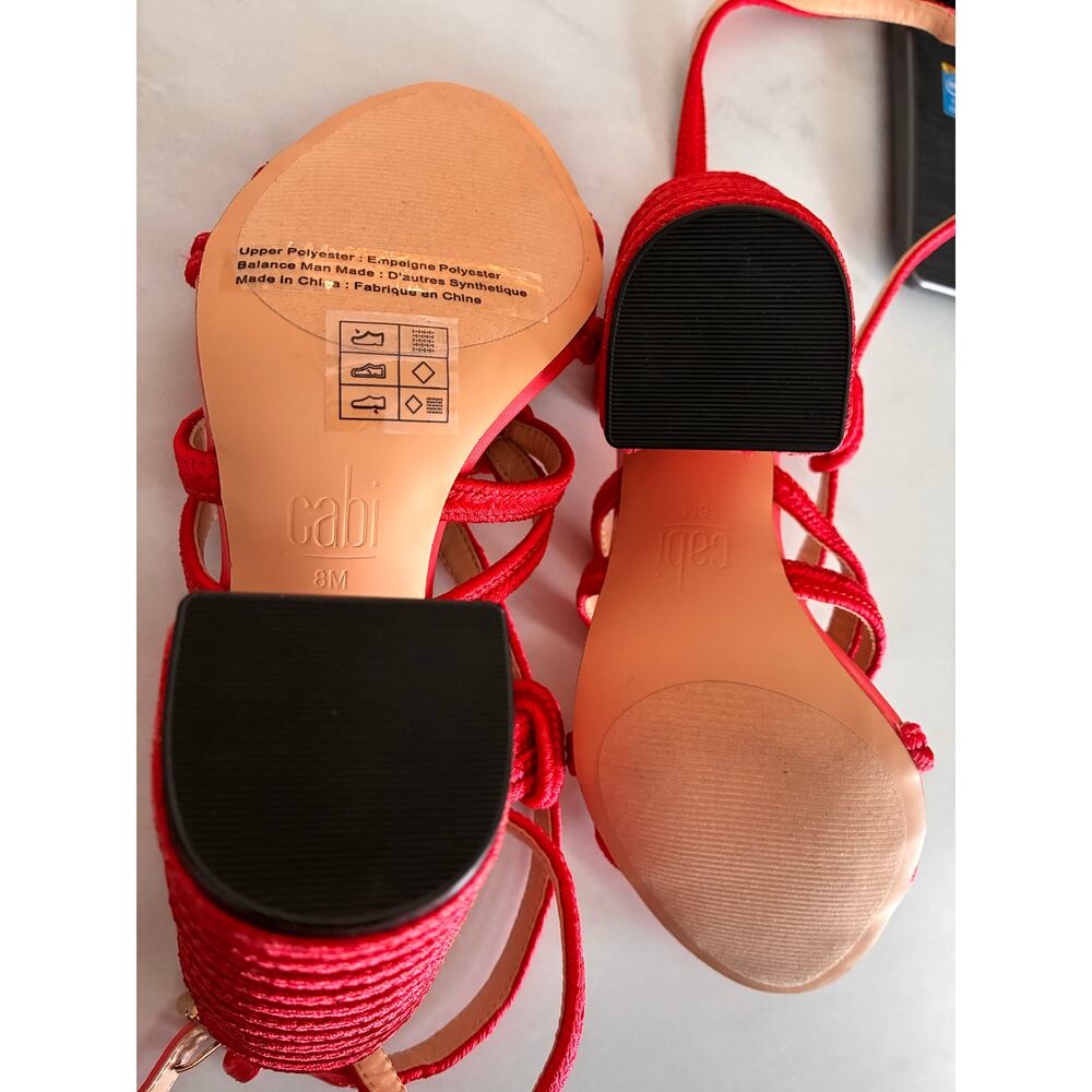 Cabi Hibiscus Red Rope Block Heel - Picture 5 of 5